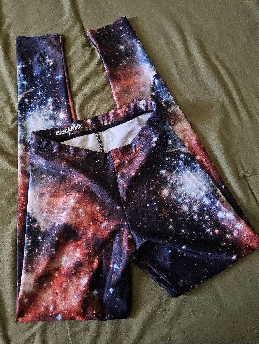 BlackMilk Red Galaxy Leggings Small